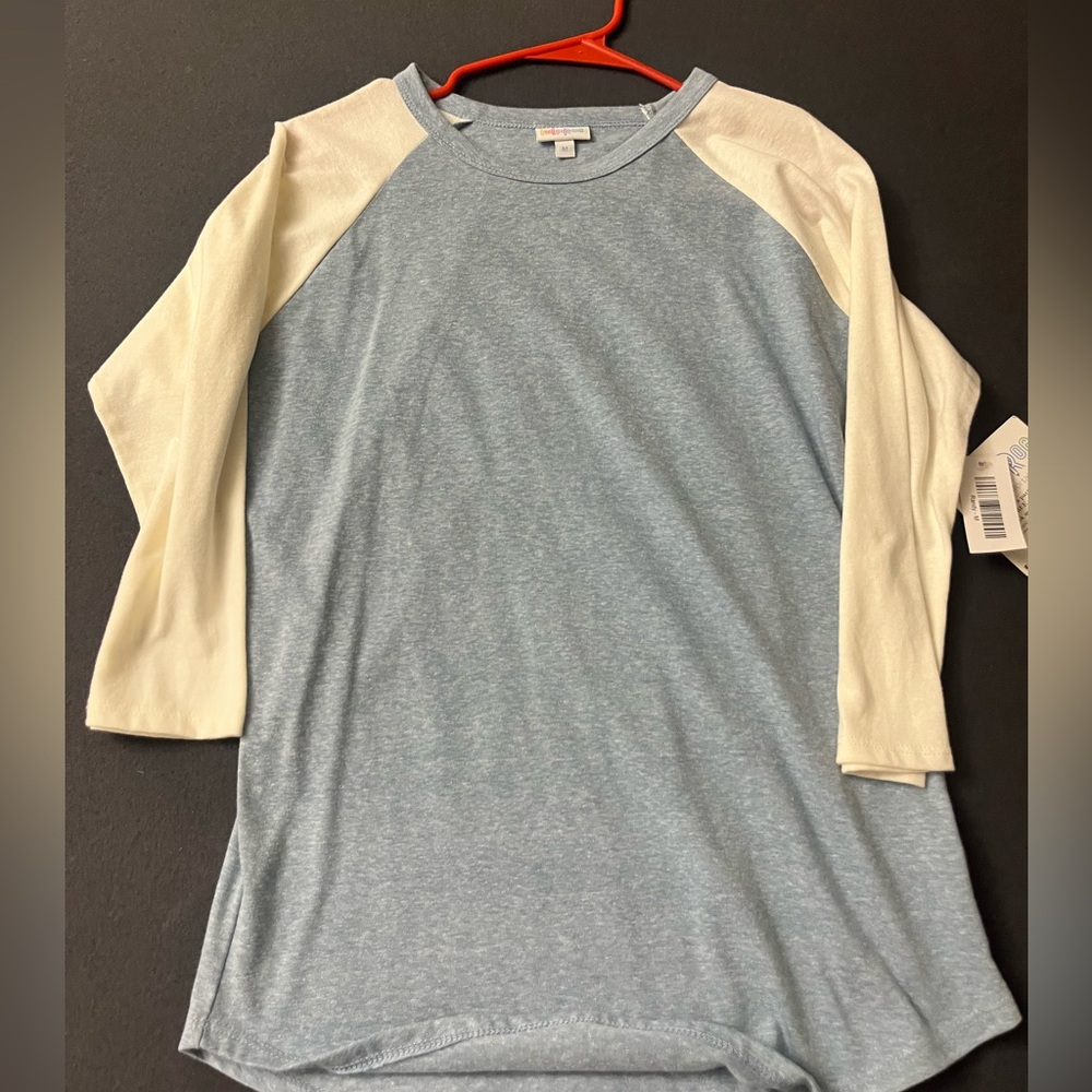 Lularoe Grey & Cream Randy Tee